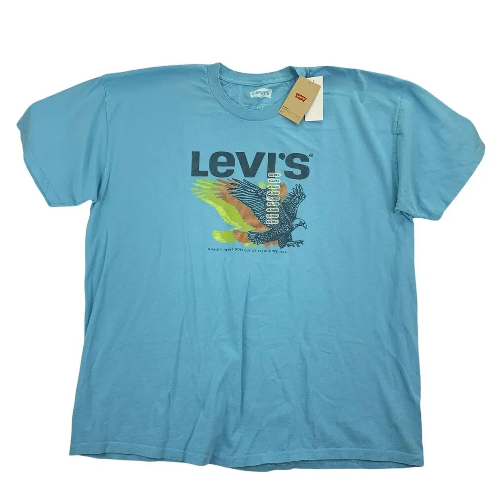 Levi's Mens Slim Fit 3D-Effect Pilot Short Sleeve T-Shirt Blue 2XL